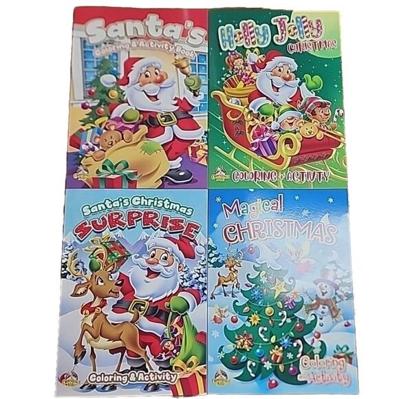 4 Christmas Coloring And Activity Books Great Stocking Stuffier Gift - Picture 2 of 13